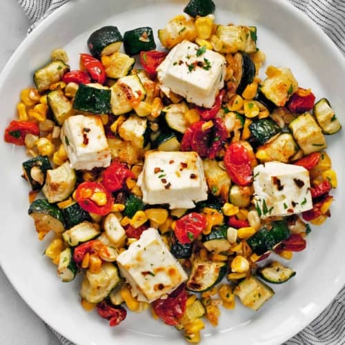 Sheet Pan Baked Feta with Vegetables Last Ingredient