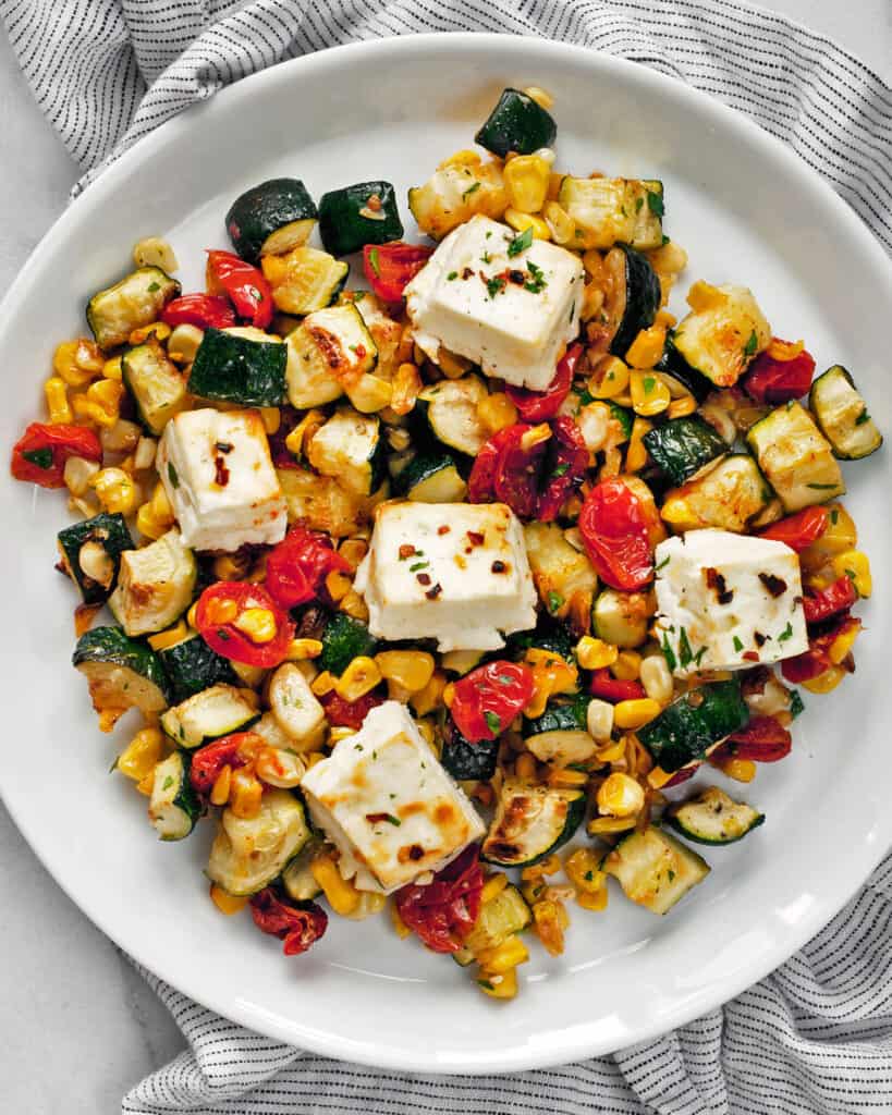 Sheet Pan Baked Feta With Vegetables