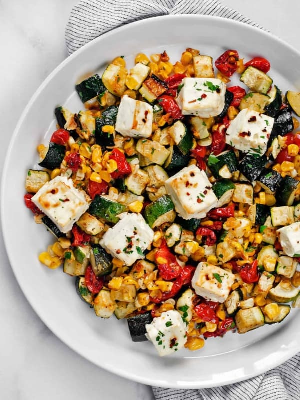 Sheet Pan Baked Feta With Vegetables