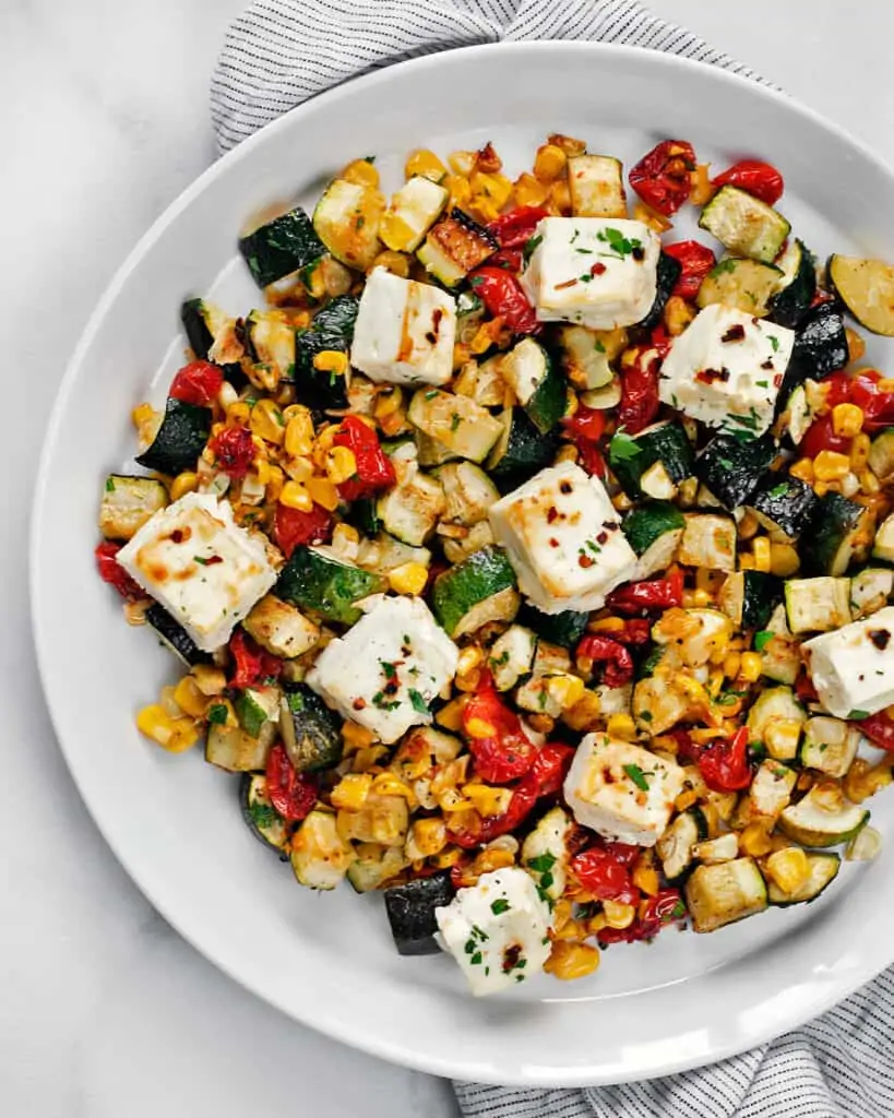 Sheet Pan Baked Feta With Vegetables