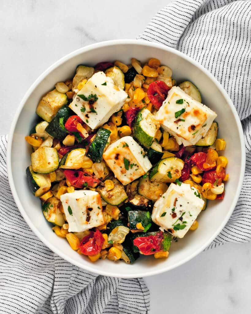 Sheet Pan Baked Feta With Vegetables