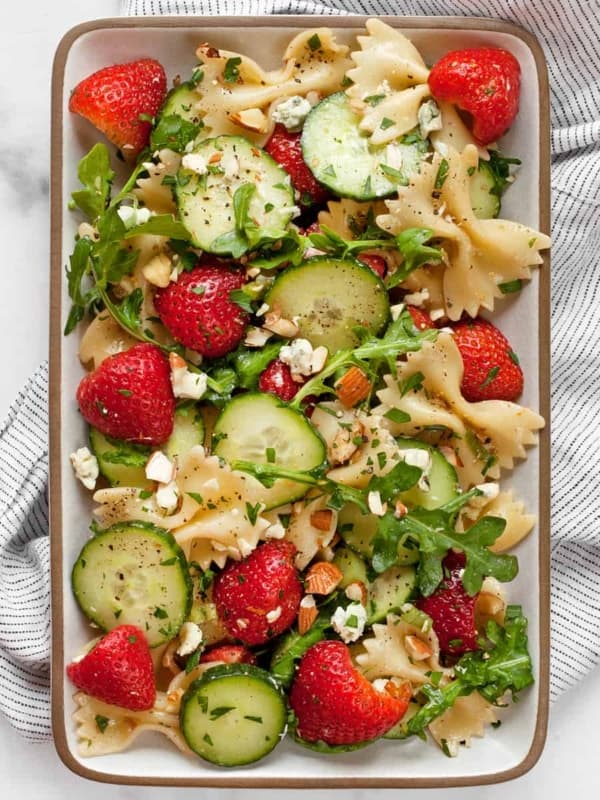 Strawberry Cucumber Pasta Salad