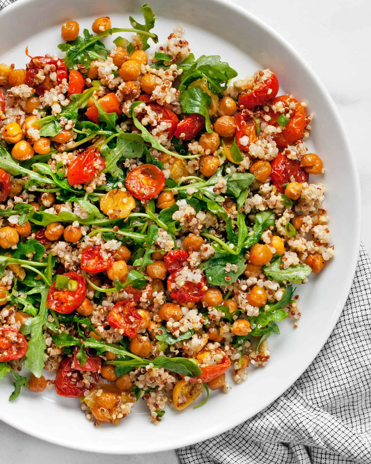 Roasted Tomato Chickpea Quinoa Salad Last Ingredient