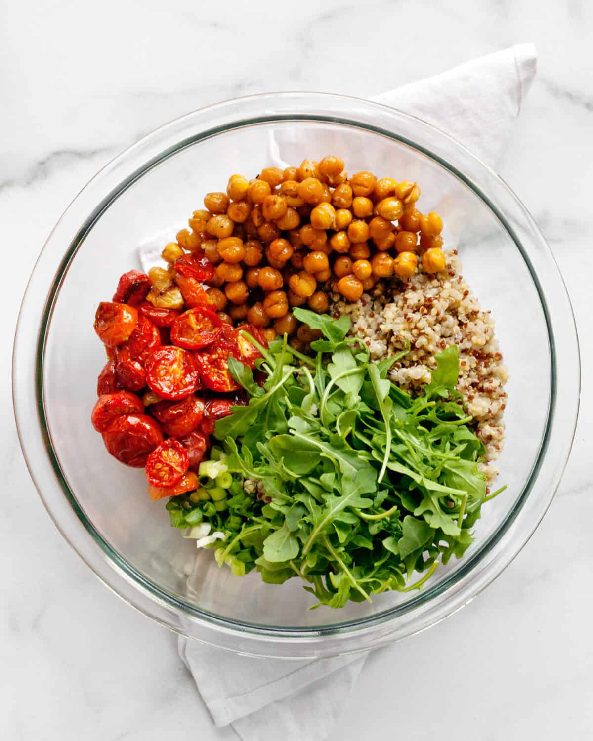 Roasted Tomato Chickpea Quinoa Salad Last Ingredient