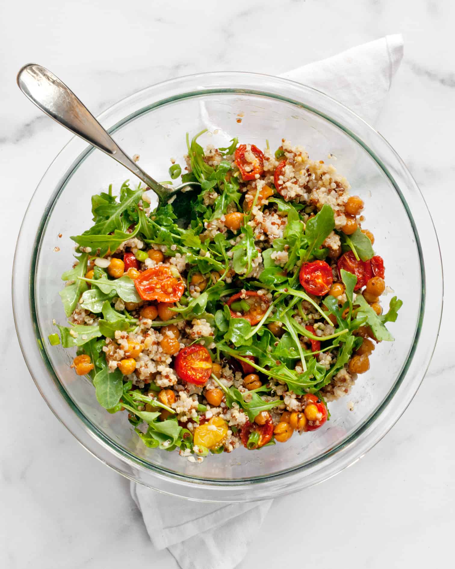 Roasted Tomato Chickpea Quinoa Salad Last Ingredient