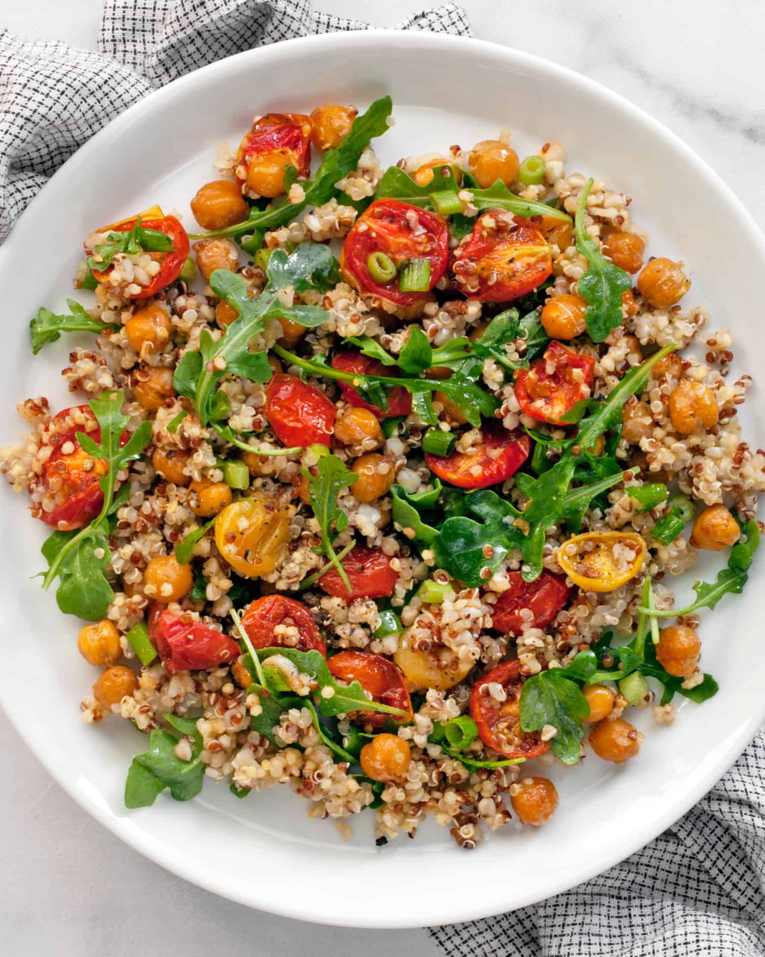 Roasted Tomato Chickpea Quinoa Salad Last Ingredient