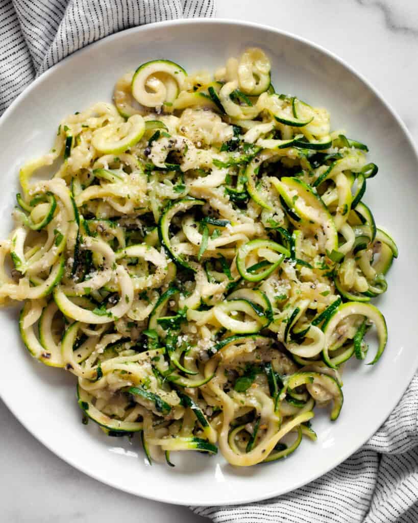 Cacio e Pepe Pasta with Zucchini Noodles