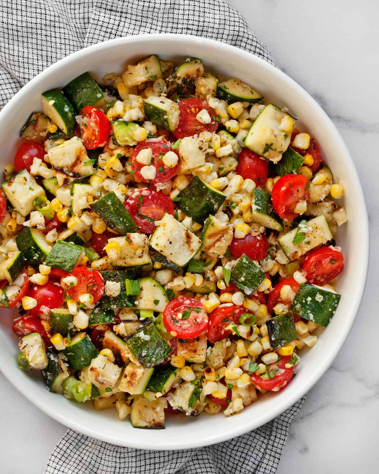 Grilled Zucchini Corn Salad with Tomatoes Last Ingredient