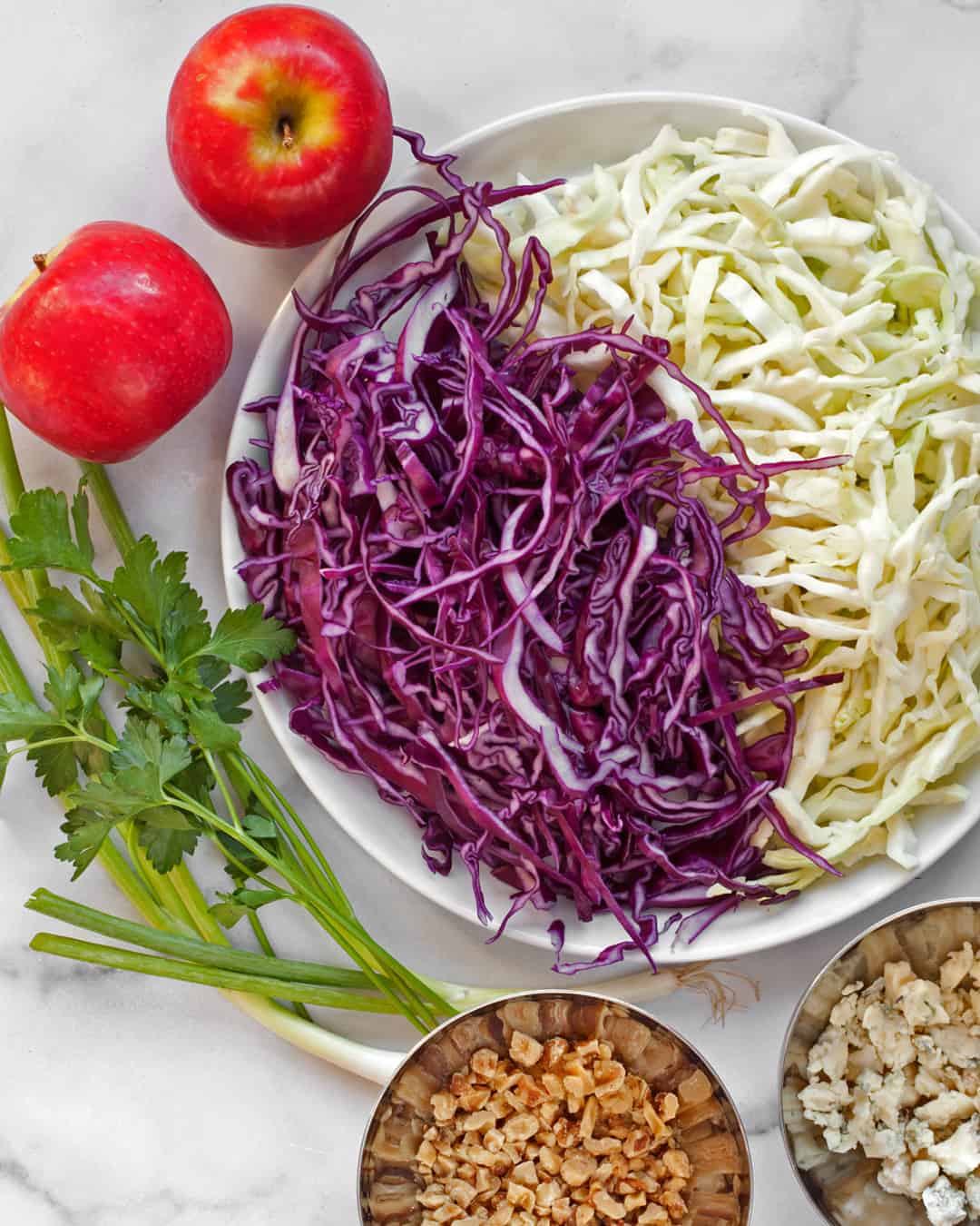 Apple Cabbage Salad with Walnuts and Blue Cheese Last Ingredient