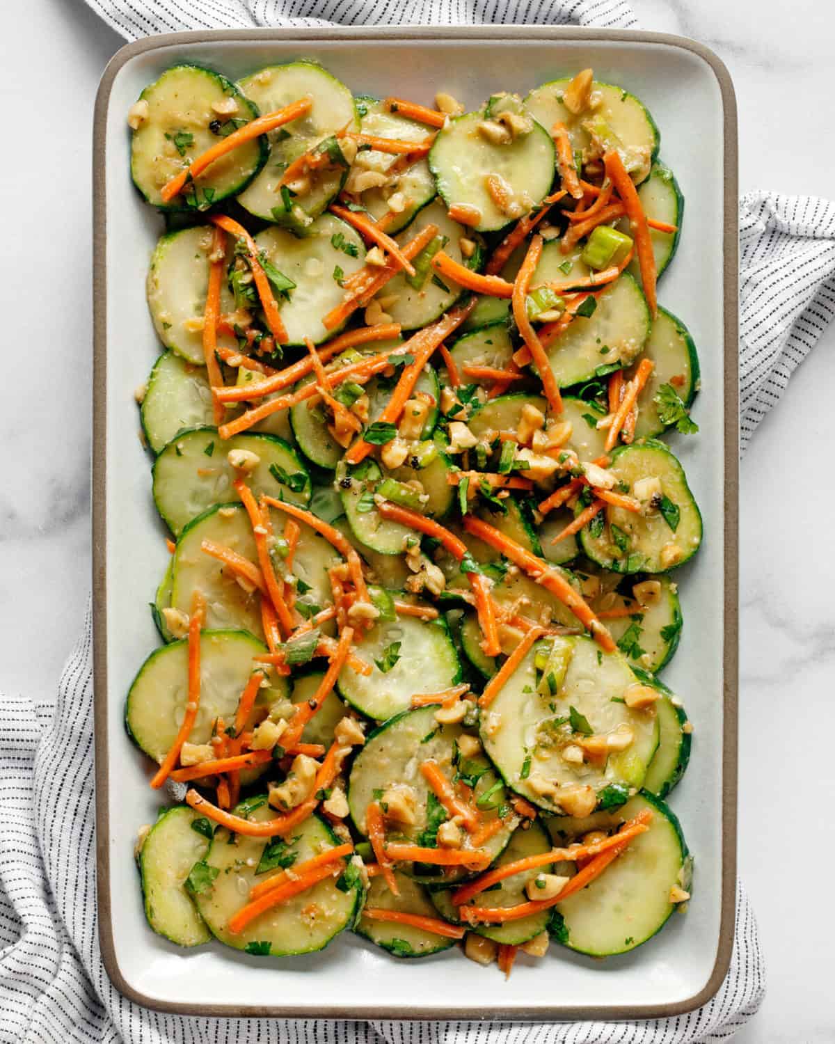 Asian Cucumber Salad with Carrots and Peanuts Last Ingredient