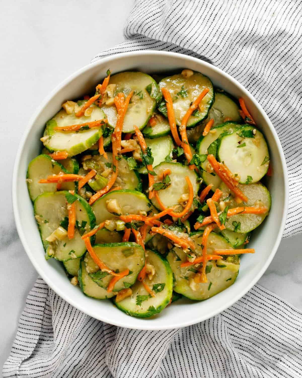 Asian Cucumber Salad with Carrots and Peanuts Last Ingredient