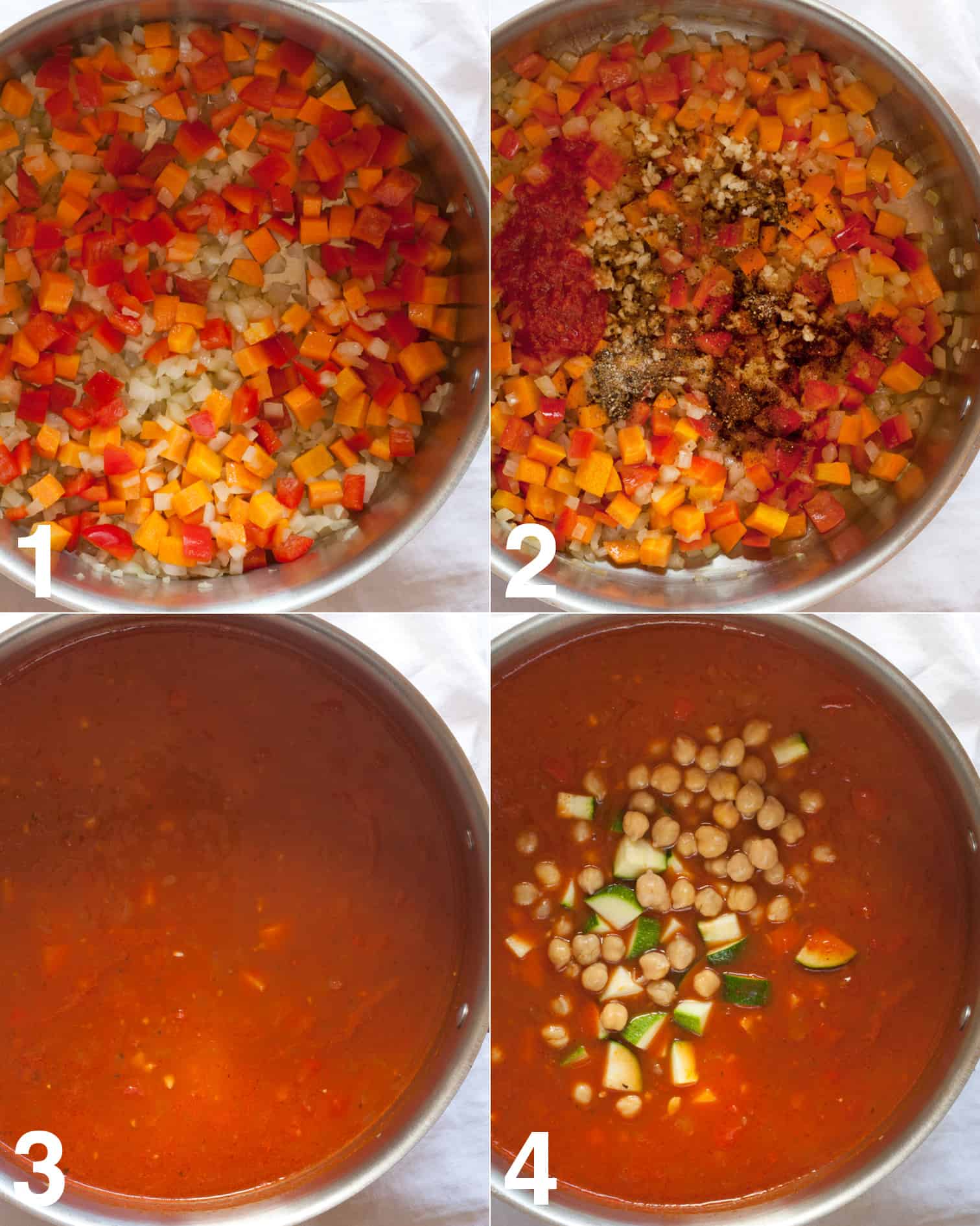 Steps making spicy vegetable soup