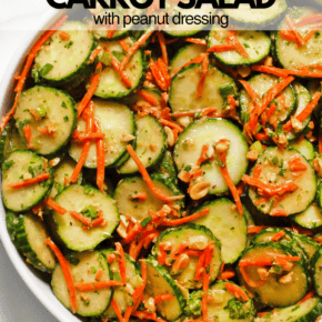 Cucumber carrot salad in a bowl.