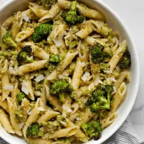 Roasted Broccoli Pesto Pasta