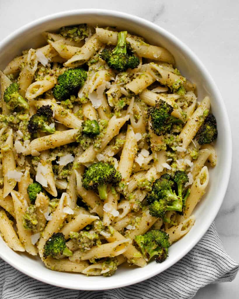Roasted Broccoli Pesto Pasta