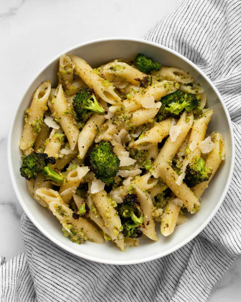 Roasted Broccoli Pesto Pasta