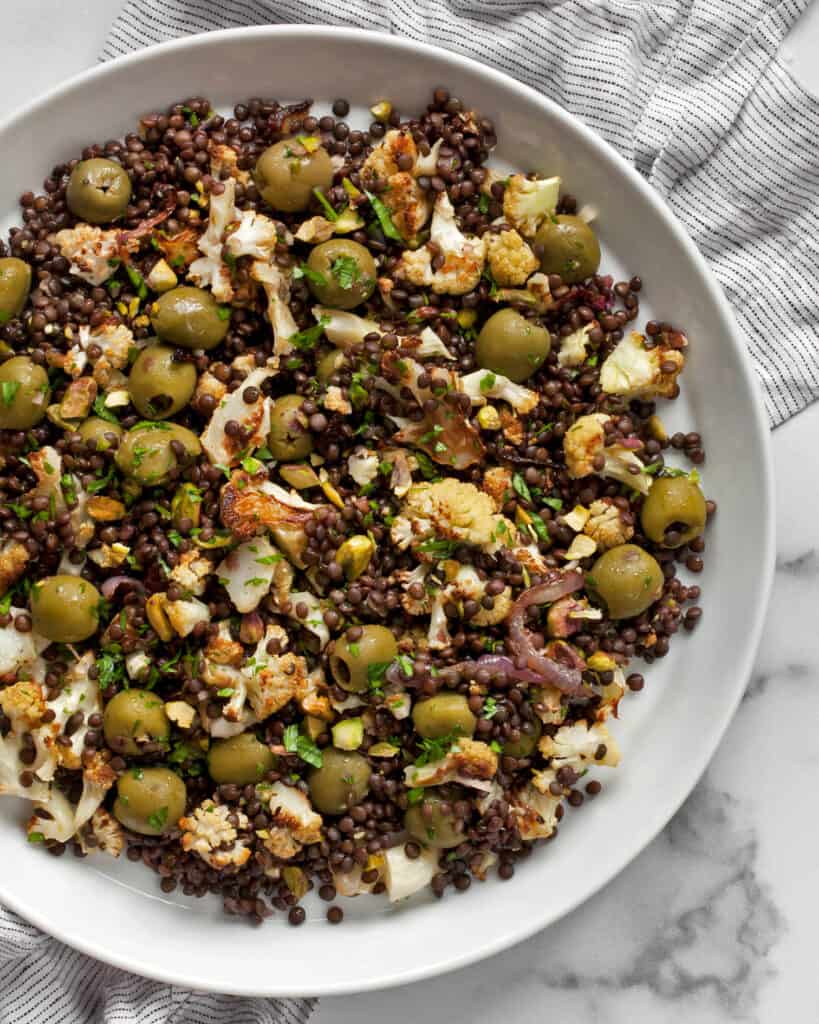 Roasted Cauliflower Lentil Salad