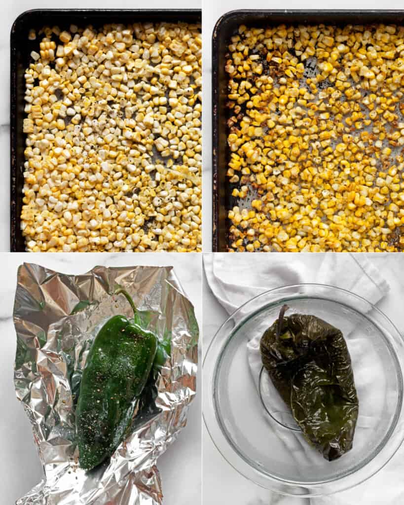 Roasted corn and poblano
