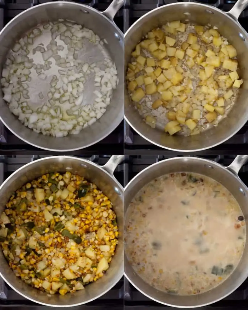 How to make poblano corn chowder
