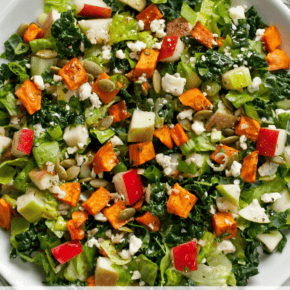 Autumn chopped salad on a plate.