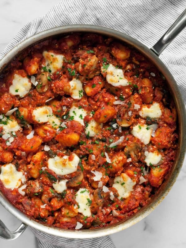 Baked Gnocchi with Mushrooms and Spinach