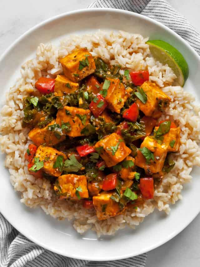 Tofu Pumpkin Curry With Red Peppers & Kale Last Ingredient
