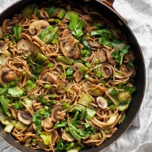 Soba Noodles with Mushrooms and Bok Choy