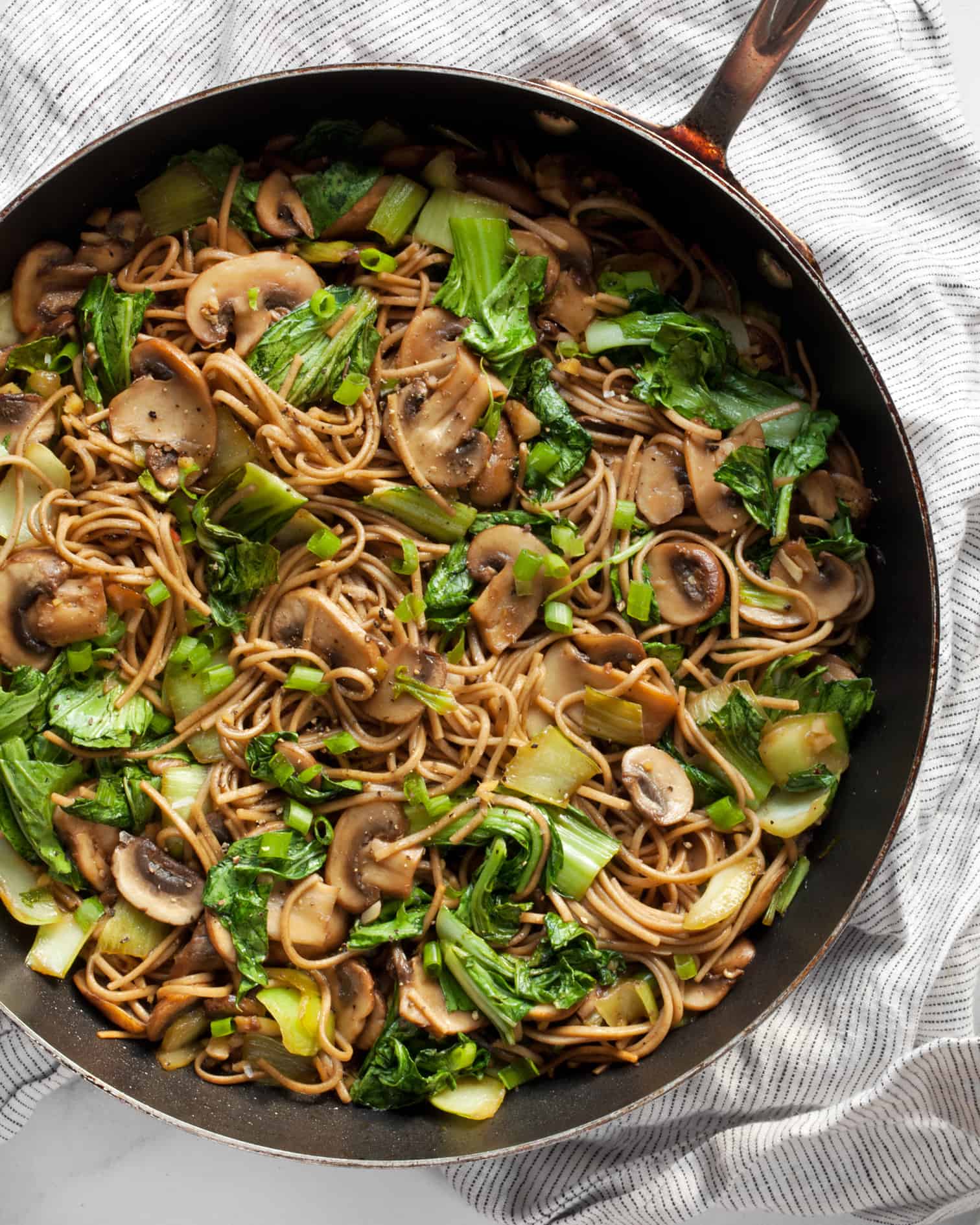 Soba Noodles with Mushrooms and Bok Choy