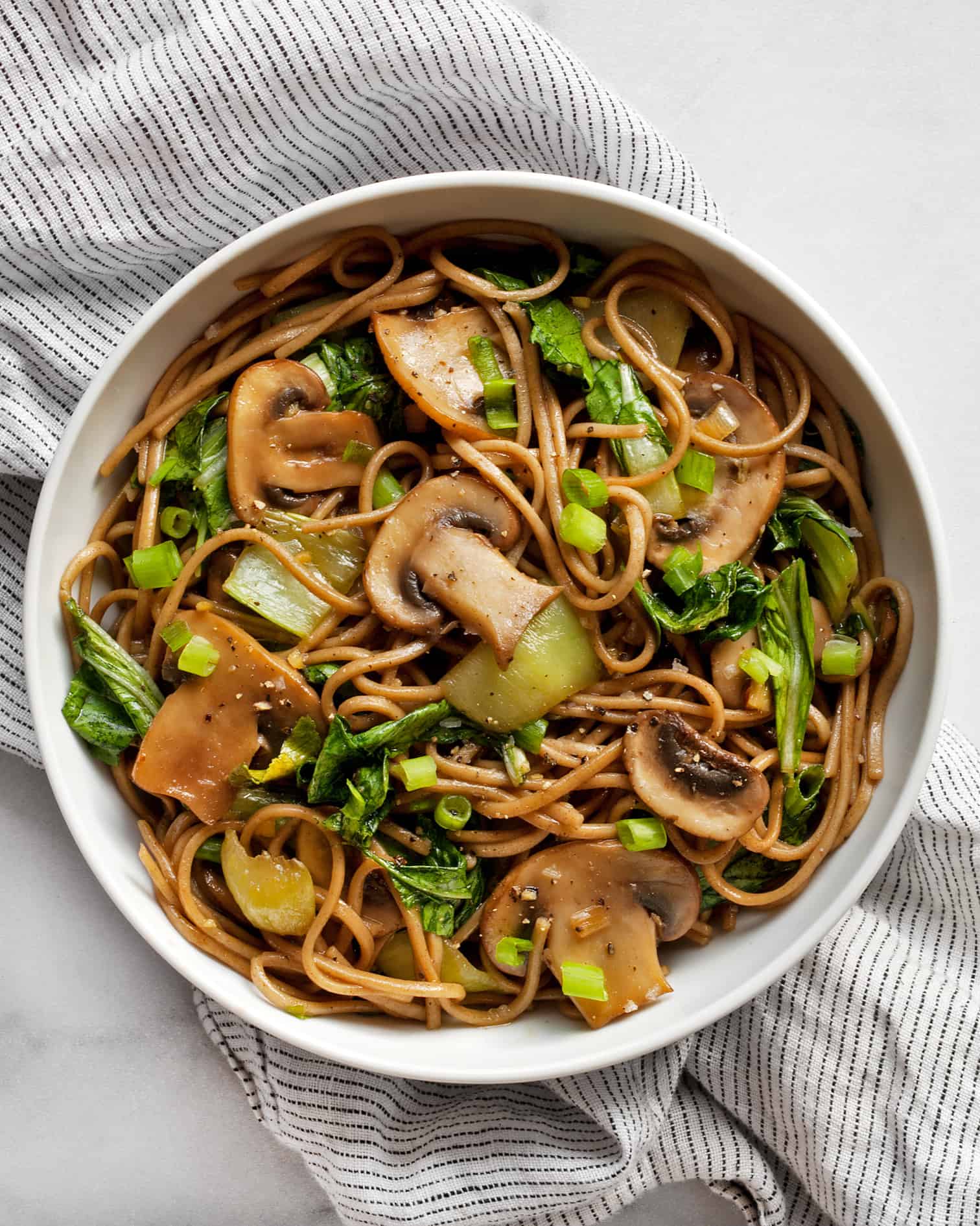 Soba Noodles with Mushrooms and Bok Choy Last Ingredient