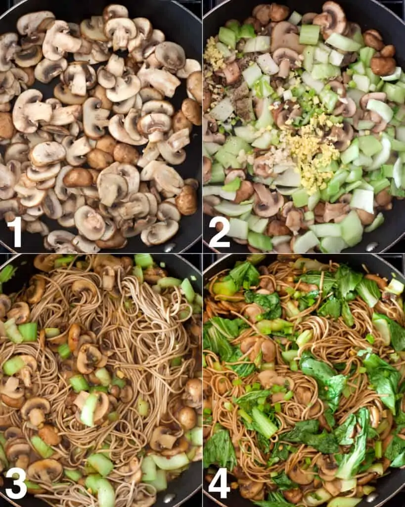 How To Make Soba Noodles with Mushrooms and Bok Choy