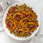 Roasted delicata squash couscous on a plate.