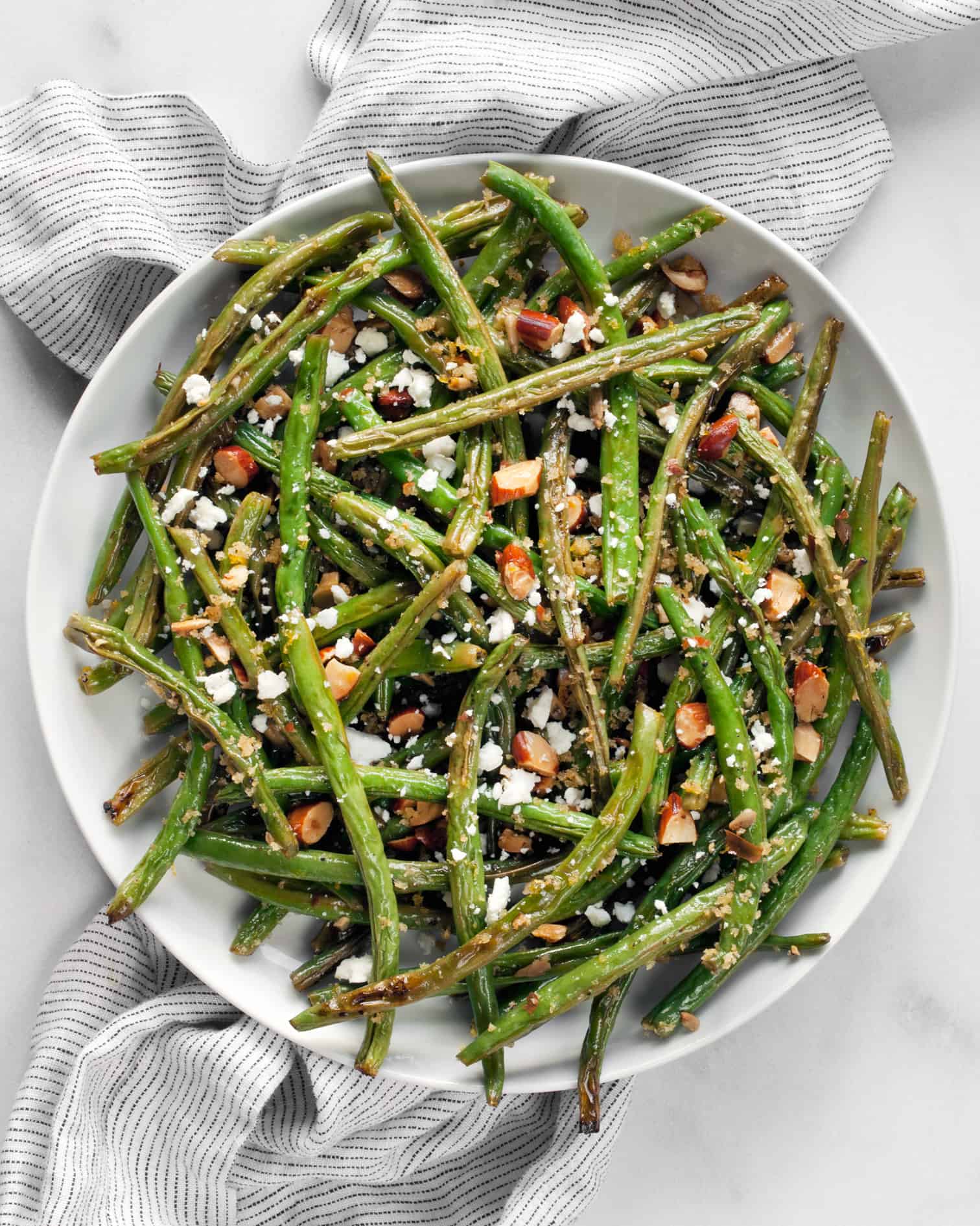 Roasted Green Beans with Almond Breadcrumbs