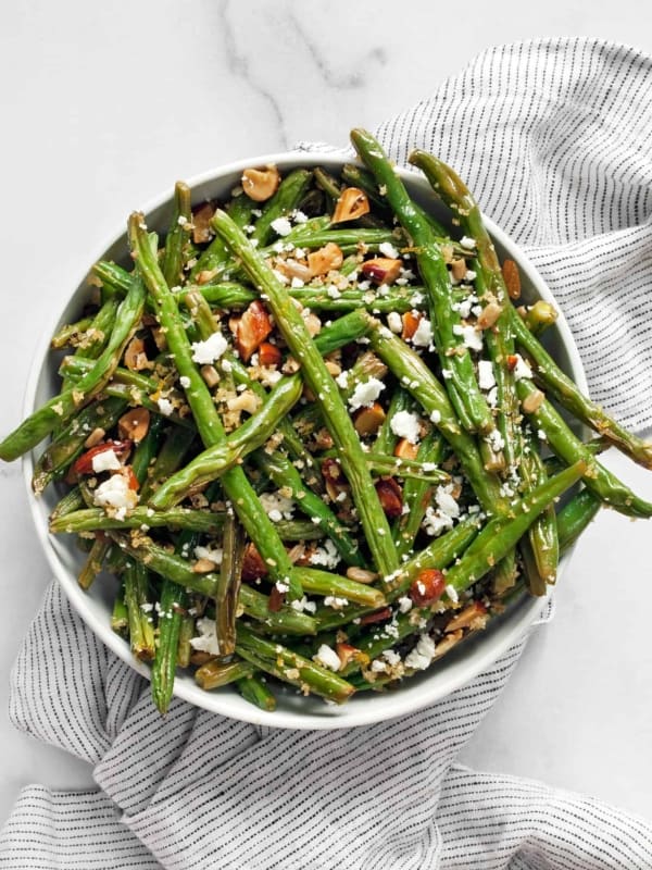 Roasted Green Beans with Almond Breadcrumbs