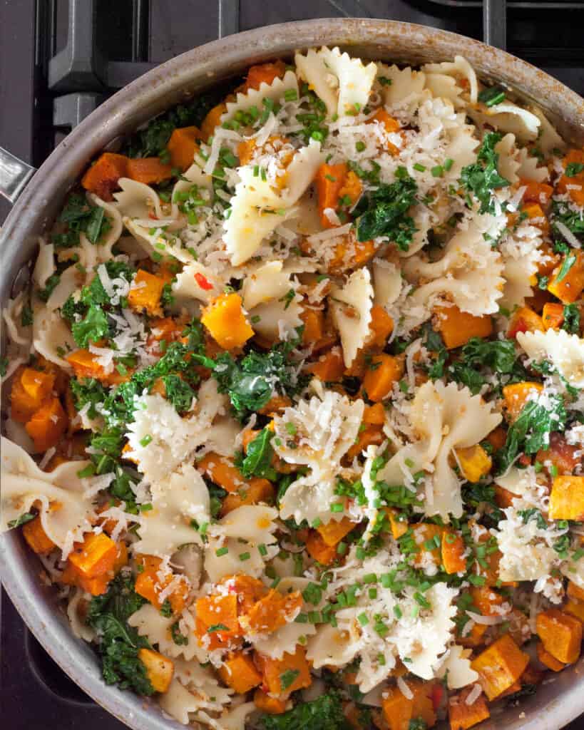 Stir in the parmesan and chives