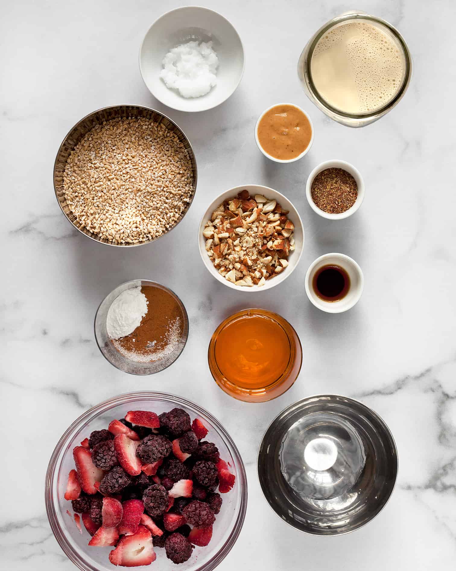 Ingredients for steel-cut oatmeal