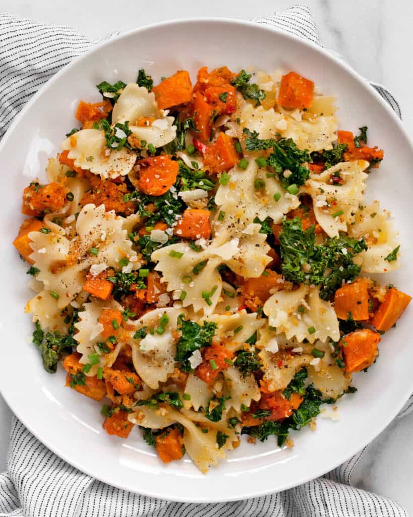 Roasted Butternut Squash Kale Pasta