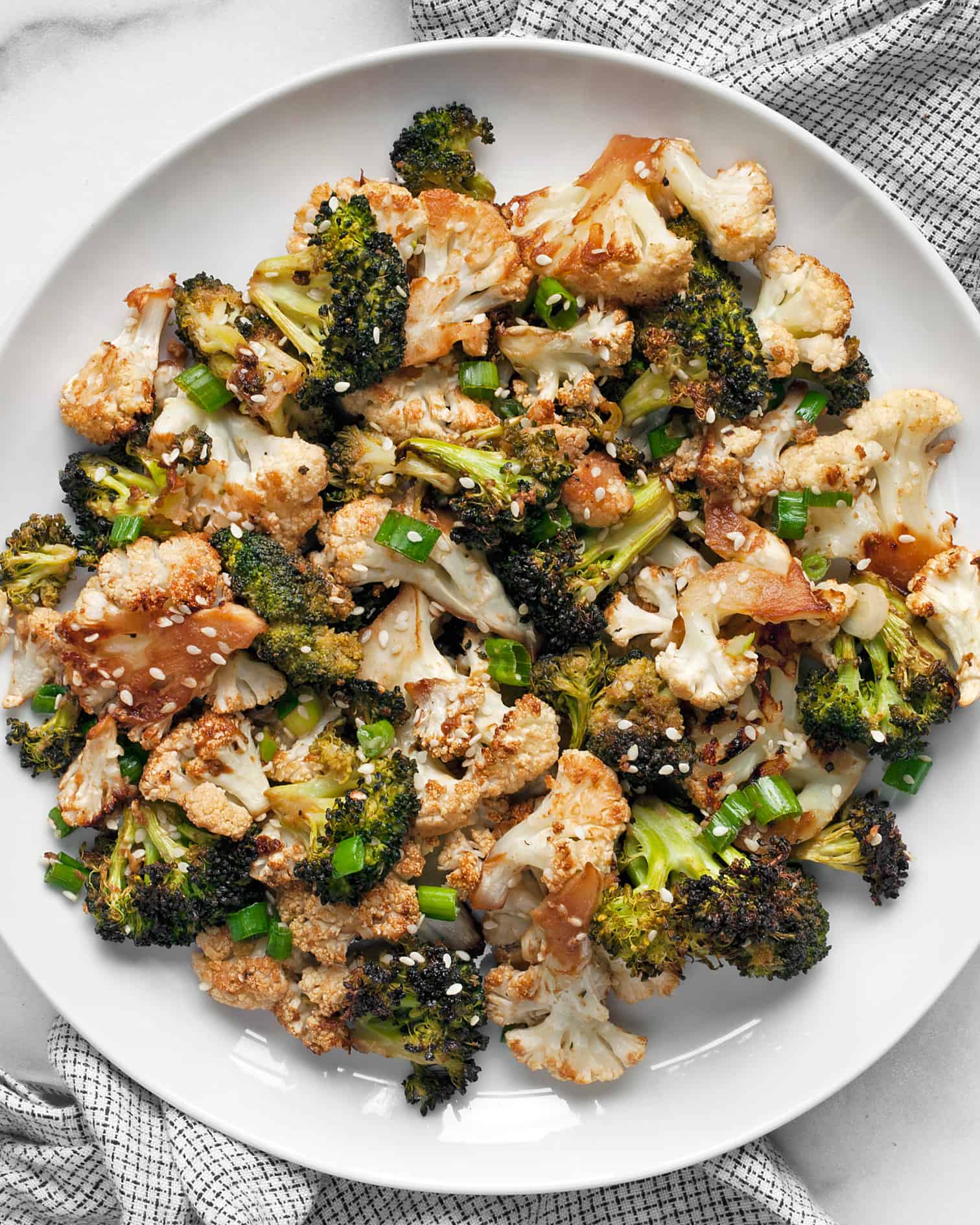 Tahini Roasted Broccoli and Cauliflower