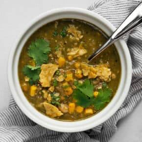 Chile verde in a bowl