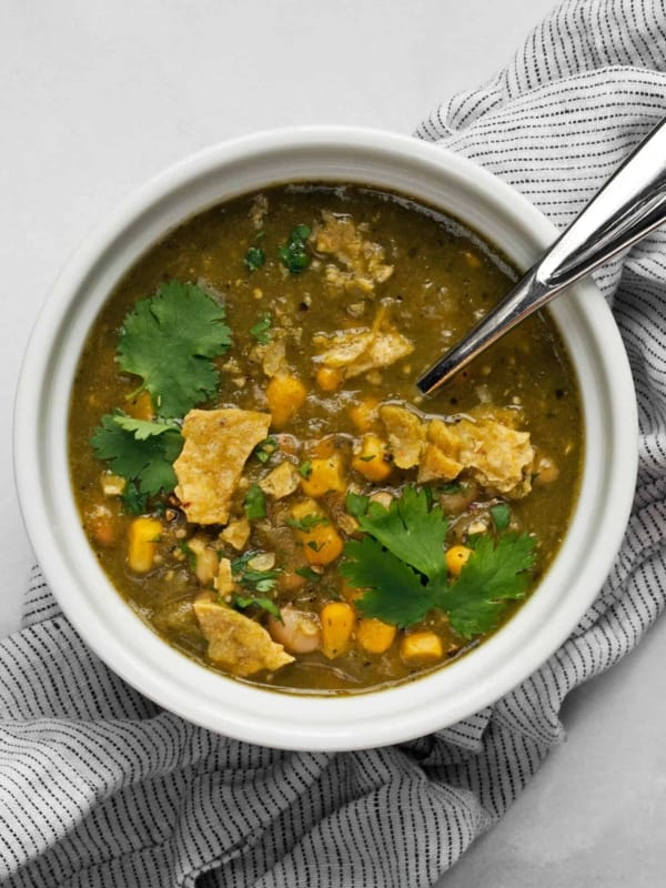 Chile verde in a bowl