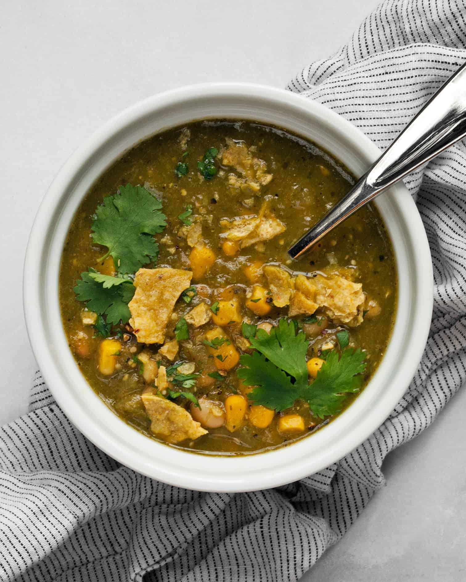 Chile verde in a bowl