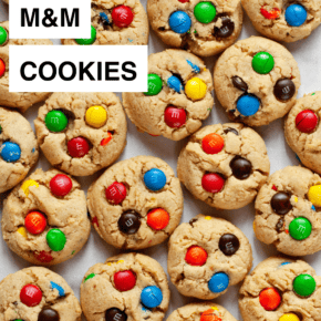 Peanut butter cookies with m&ms
