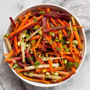 Carrot salad in a small bowl.