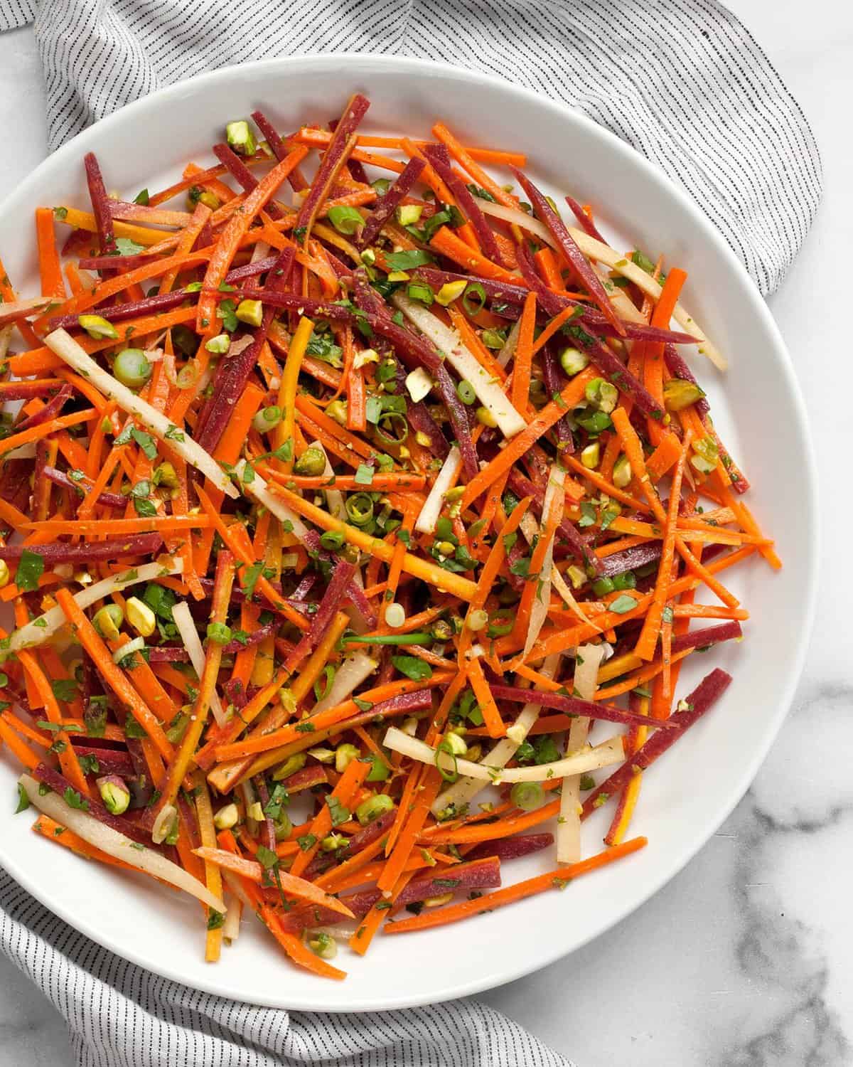 Carrot salad on a plate.