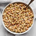 White bean salad in a bowl.