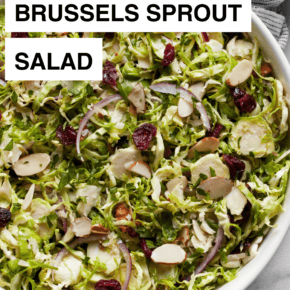 Shaved brussels sprout salad in a bowl.