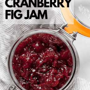 Cranberry fig jam in a jar.