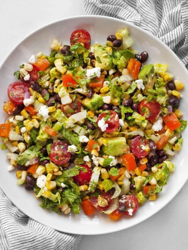 Mexican chopped salad on a plate.