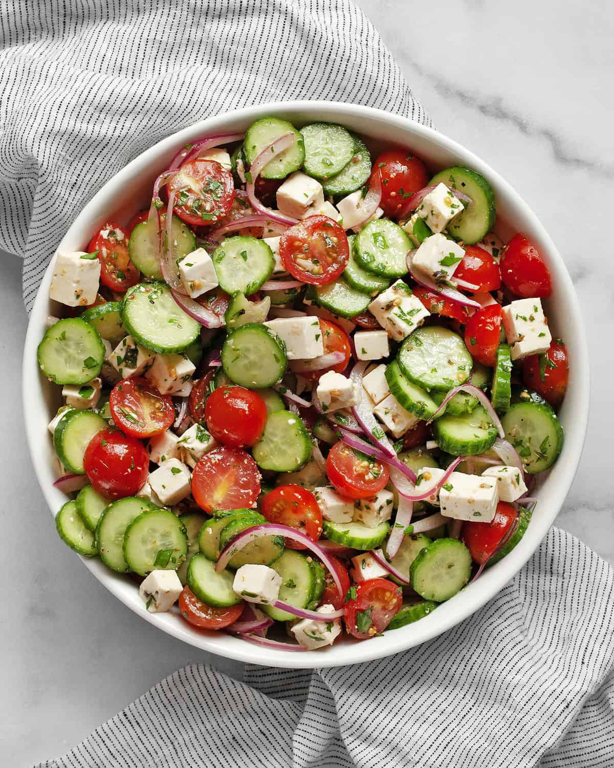 Cucumber Tomato Feta Salad Recipe Video Last Ingredient