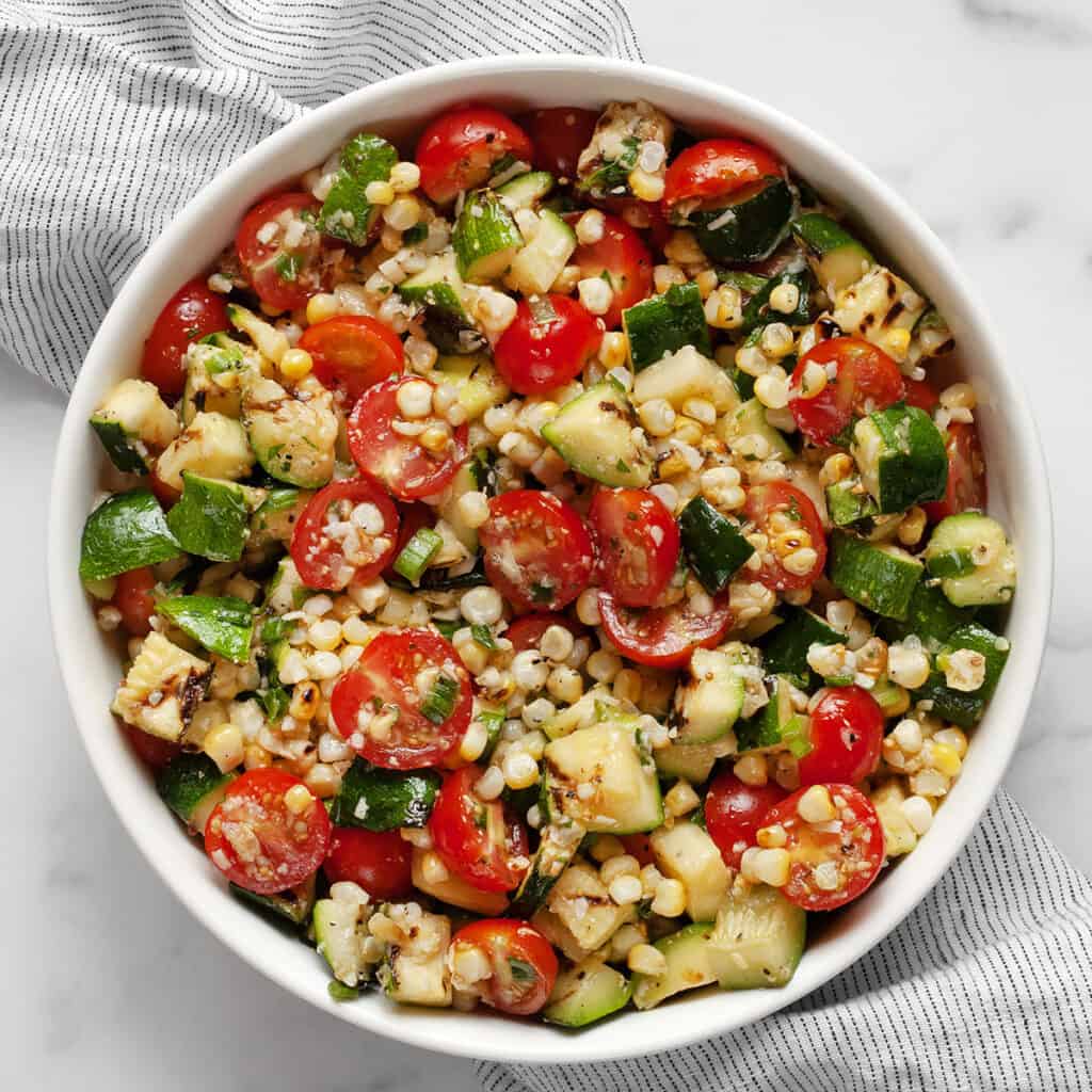Grilled Zucchini Corn Salad with Cherry Tomatoes Last Ingredient