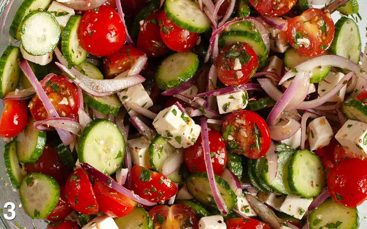 Cucumber Tomato Feta Salad Last Ingredient